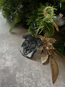Custom Acrylic Ornament - Hand Painted Pet Portrait - by Fracesca